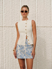 Gilet asymétrique boutonné