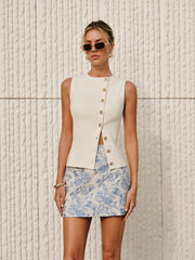 Gilet asymétrique boutonné