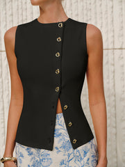 Gilet asymétrique boutonné