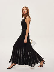 Robe longue évasée semi-transparente