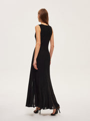 Robe longue évasée semi-transparente