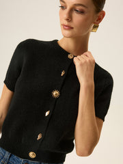 Cardigan maille à détails métalliques