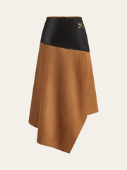 Jupe midi asymétrique effet daim