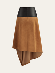 Jupe midi asymétrique effet daim