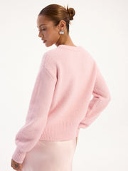 Pull col rond laine