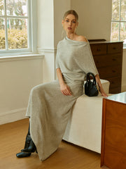 Jupe midi asymétrique laine