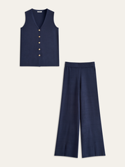 Ensemble gilet pantalon bouton doré