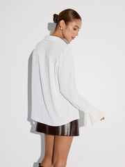 Chemise manches cloches plissée