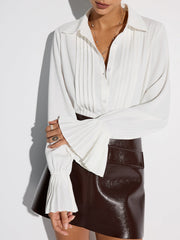 Chemise manches cloches plissée