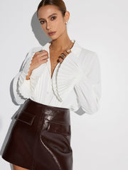 Chemise manches cloches plissée