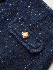 Jupe mini tweed paillettes