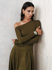 Blouse asymétrique à manches longues