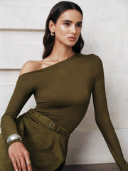 Blouse asymétrique à manches longues