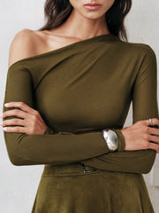 Blouse asymétrique à manches longues