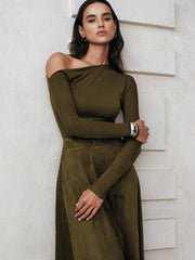 Blouse asymétrique à manches longues