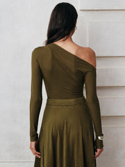 Blouse asymétrique à manches longues