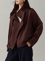 Veste oversize bordeaux col boucle
