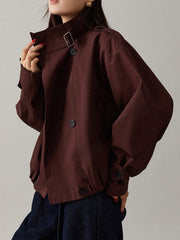 Veste oversize bordeaux col boucle