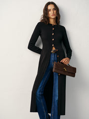 Robe cardigan maille maxi boutonnée