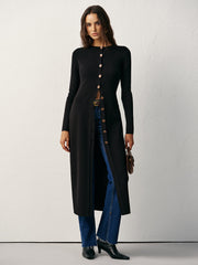 Robe cardigan maille maxi boutonnée