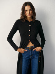 Robe cardigan maille maxi boutonnée