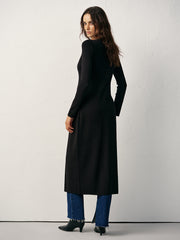 Robe cardigan maille maxi boutonnée