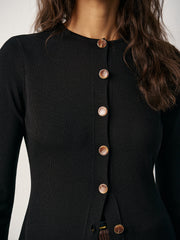 Robe cardigan maille maxi boutonnée