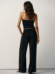 Pantalon de jogging à bande noir, vue portée de dos