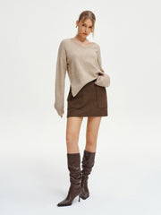 Jupe mini tweed poche