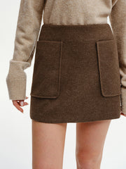 Jupe mini tweed poche