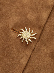 Veste suédine camel à boutons