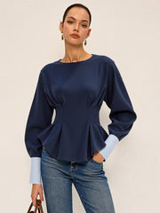 Sweat manches ballon col rond
