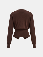 Pull col V détails métalliques
