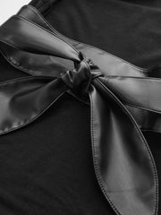 Robe maxi manches longues ceinturée