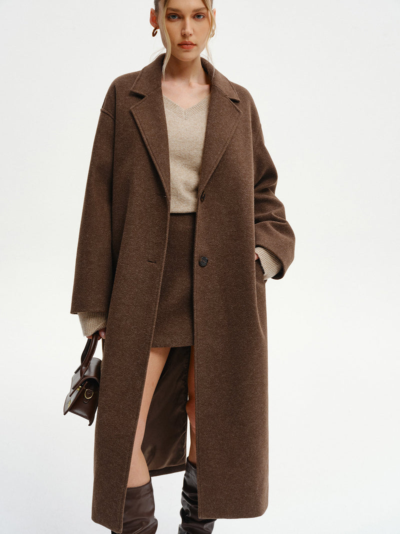 Manteau long oversize à revers