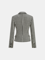 Blazer pied-de-poule croisé