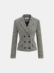 Blazer pied-de-poule croisé