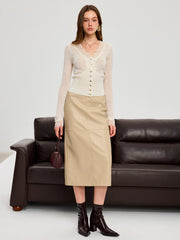 Top tricot col V boutonné