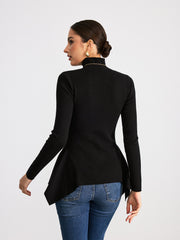 Pull col roulé asymétrique