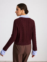 Top 2 en 1 rayé tricot torsadé