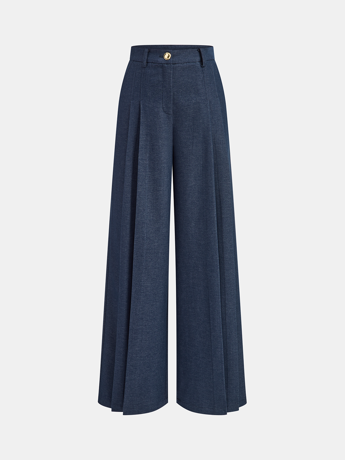 Pantalon ample à pinces marine, pièce seule, vue de face