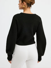 Cardigan bordure dentelle laine