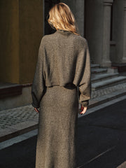 Ensemble pull et jupe maxi tricot