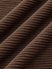 Pantalon ample en velours côtelé brun, détail du tissu