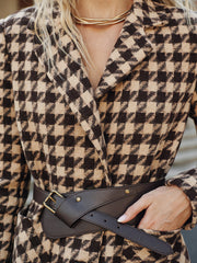 Blazer pied-de-poule ceinturé