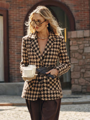 Blazer pied-de-poule ceinturé