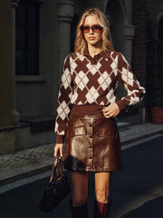 Pull col motif losanges