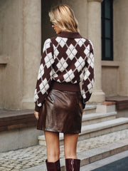 Pull col motif losanges