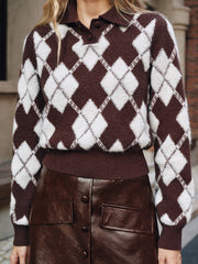 Pull col motif losanges