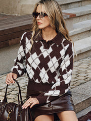 Pull col motif losanges